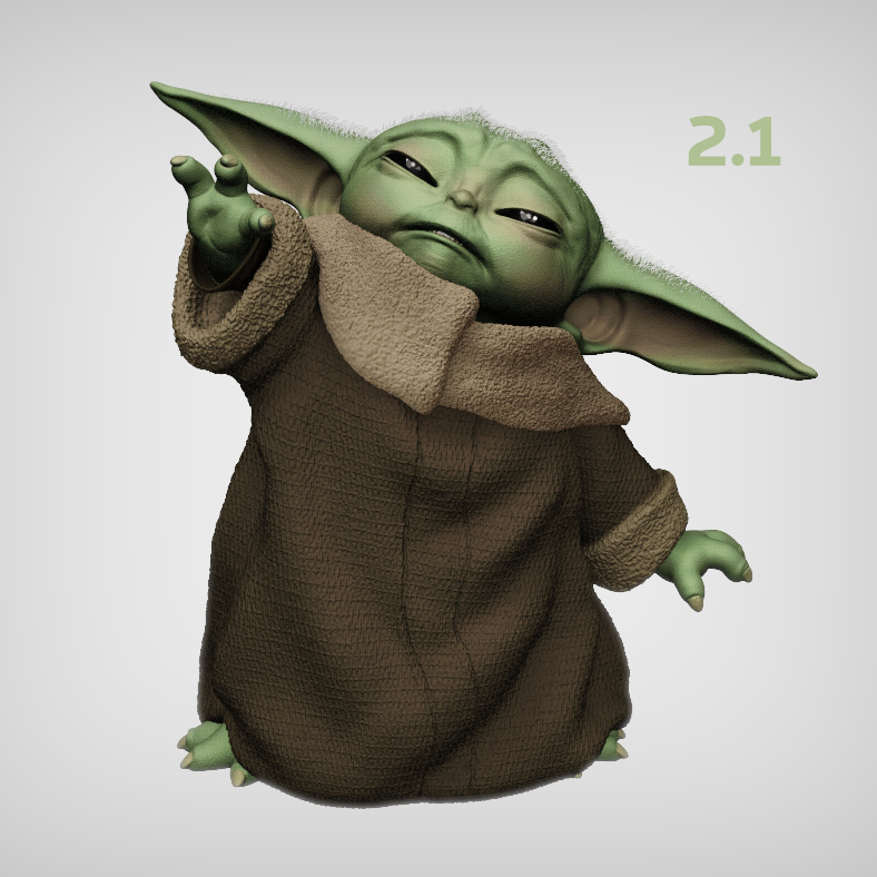3D file GROGU Baby Yoda Using the Force With Cup PACK The